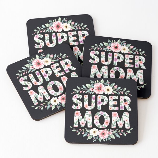 Item preview, super mom typographical floral colorful design designed and sold by SmashingDeals.