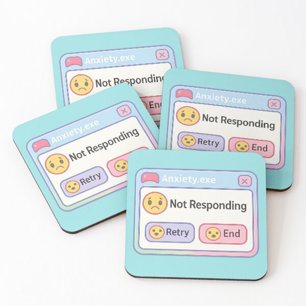 Item preview, Anxiety Not Responding Error Pop Up Funny Pastel Vaporwave Cute Mental Health designed and sold by AOG-DESIGNS.
