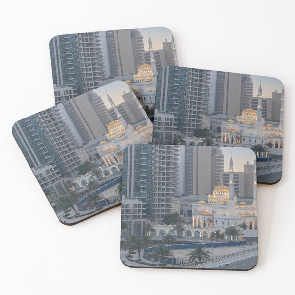 Item preview, Modern and Traditional: Mosque in Dubai Marina Skyline designed and sold by Greysline.