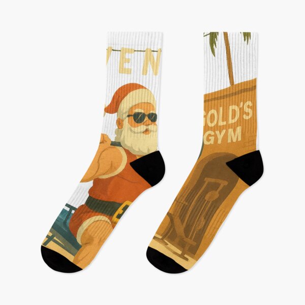 Item preview, Santa’s Venice Beach Workout – A SoCal Christmas Classic designed and sold by kornkobart.