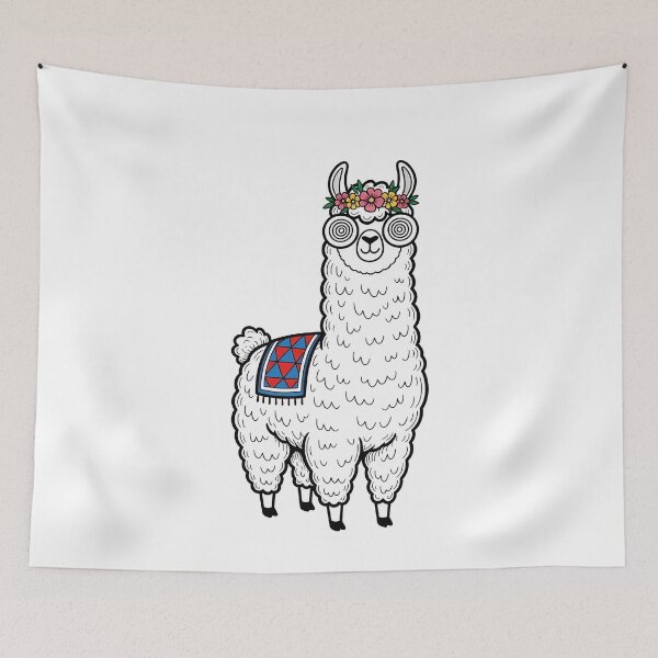 Item preview, Cute Floral Llama with Glasses Boho Animal designed and sold by k3rstman1.