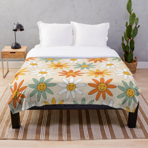 Item preview, 1960s 1970s Retro Hippy Boho Flower Power Happy Face Daisy designed and sold by RetroMaggie.
