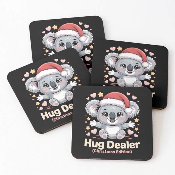 Item preview, Hug Dealer Christmas Koala Cute Santa Hat Gift T-Shirt designed and sold by Slaw-Creation.