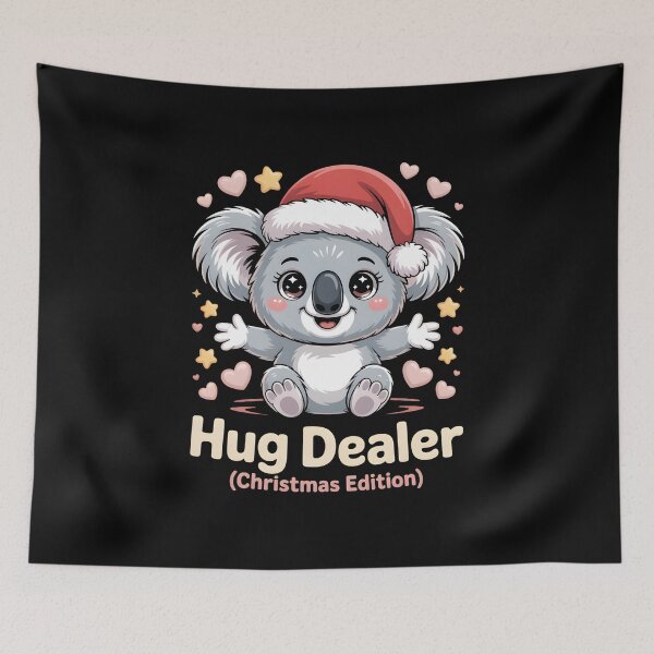 Item preview, Hug Dealer Christmas Koala Cute Santa Hat Gift T-Shirt designed and sold by Slaw-Creation.