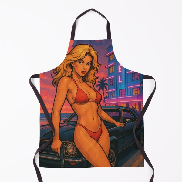 Item preview, Retro Miami Sunset Bikini Action Art designed and sold by Bored Elon.