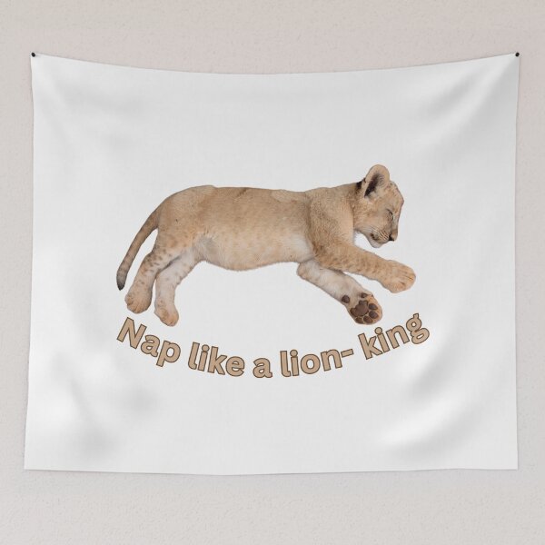 Item preview, Nap Like a Lion–King | Cute Baby Lion Sleeping | Wildlife inspiration designed and sold by Katja LebenFreude.