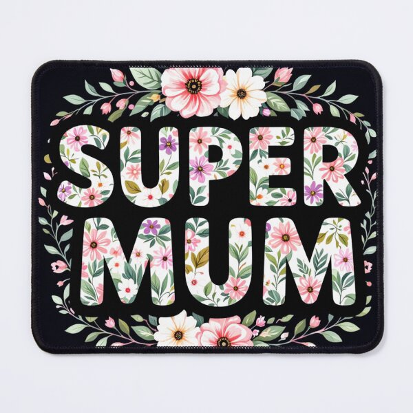 Item preview, super mum floral typographic colorful design designed and sold by SmashingDeals.
