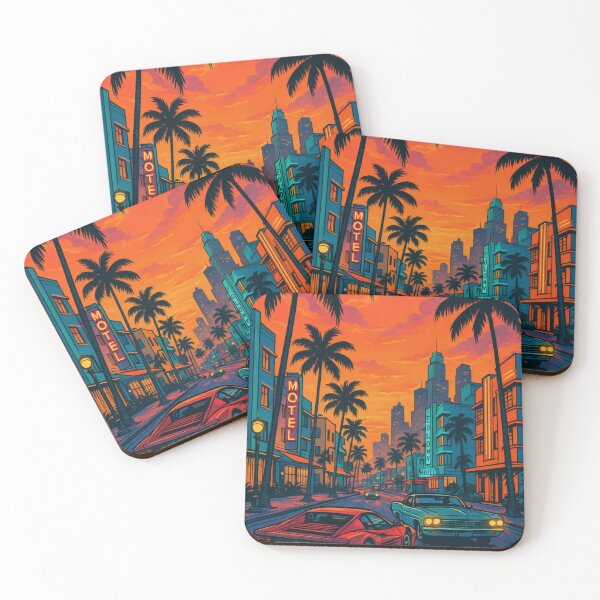 Item preview, Neon Miami Sunset Street Drive Art designed and sold by Bored Elon.