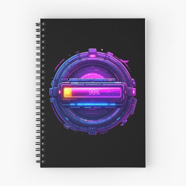 Item preview, Futuristic Neon Loading Bar 99% Synthwave Vaporwave Gamer Tech Design designed and sold by AOG-DESIGNS.