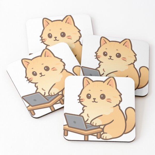 Item preview, Totally Working - Cute Cat Sticker designed and sold by FlowGrafik.
