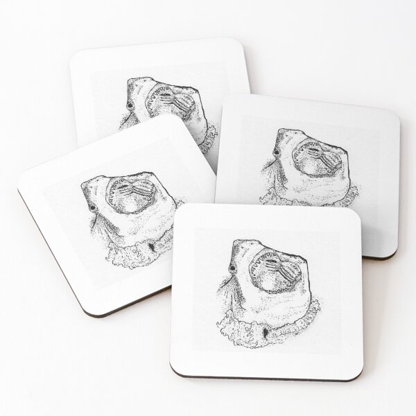 Item preview, Great White Shark Head Teeth and Texture Stipple Art designed and sold by wbhny.