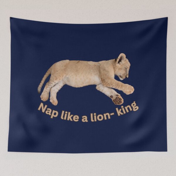 Item preview, Nap Like a Lion–King | Cute Baby Lion Sleeping | Wildlife inspiration designed and sold by Katja LebenFreude.