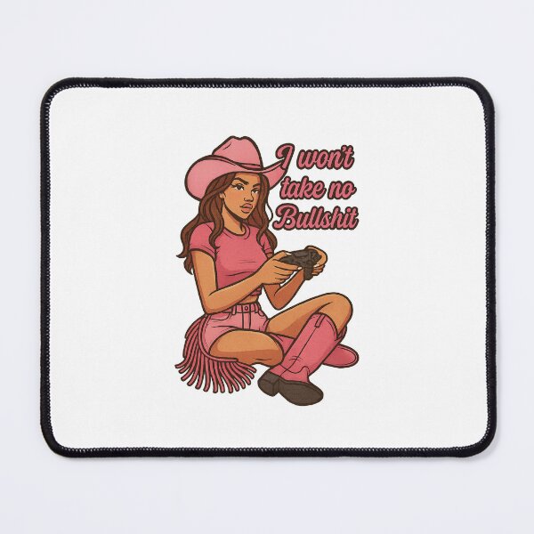 Item preview, Sassy Pink Cowgirl Gamer – No Bullshit Attitude designed and sold by PickaPicVibe.