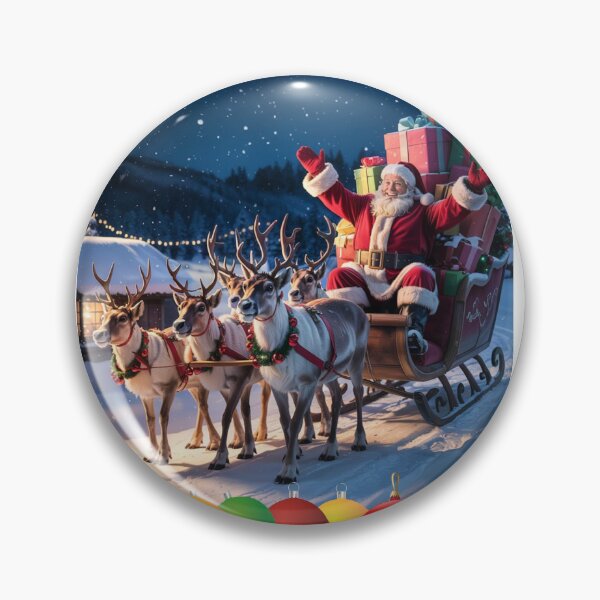 Item preview, Santa's sleigh is pulled by reindeer.  designed and sold by DZIERANA.