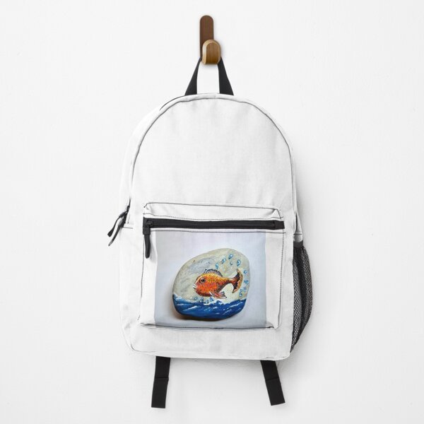 Item preview, Happy Little Orange Fish Stone Painting – Cute Cartoon Style designed and sold by Boski22.