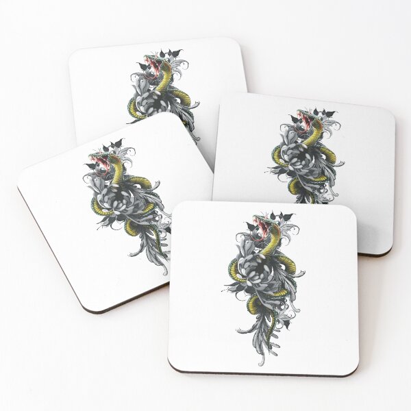 Item preview, Floral Serpent Illustration – Dark Botanical Snake Art Design designed and sold by Pandositive.
