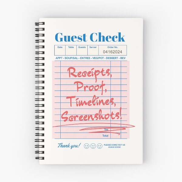 Item preview, Receipts, proof, timelines designed and sold by Storyspun Studios.