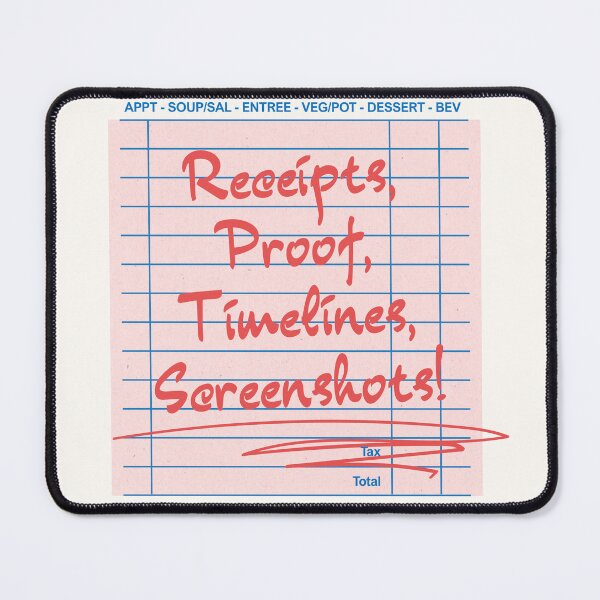 Item preview, Receipts, proof, timelines designed and sold by Storyspun Studios.