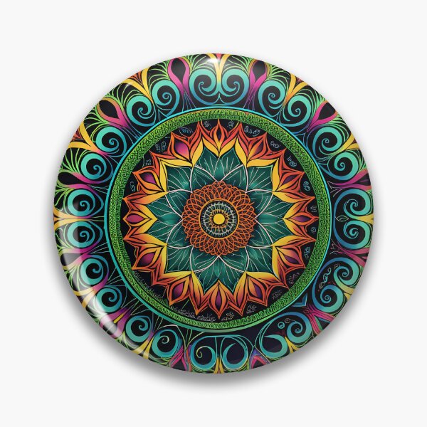 Item preview, Unique Aesthetic Vivid Mandala Color Spiral designed and sold by HLPsychDesigns.