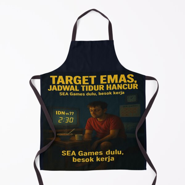 Item preview, Target Emas, Tidur Hancur – SEA Games Fan Late-Night Art designed and sold by POD DYNASTY | Original Print On Demand T-Shirt Graphics.