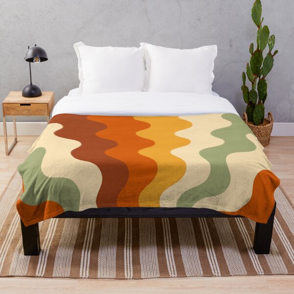 Item preview, Retro Rays Groovy 1970s Olive Rust Yellow Orange Beige designed and sold by RetroMaggie.