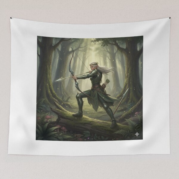 Item preview, Elara Swiftbow – The Verdant Spear of Eldoria designed and sold by BlingandGifts.