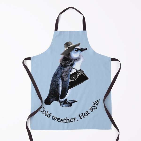 Item preview, Cold weather. Hot style. | Stylish penguin lady with hat, scarf & bag designed and sold by Katja LebenFreude.