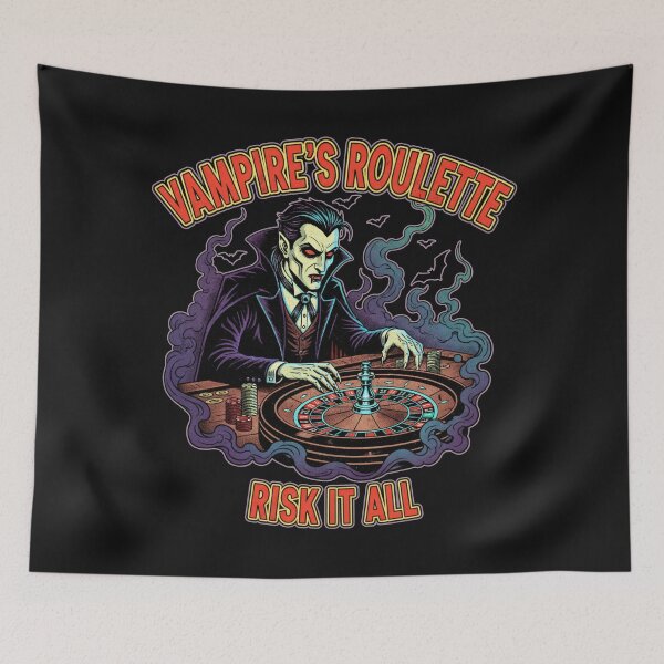 Item preview, Vampire's Roulette Risk It All - Gothic Casino Gambling Art designed and sold by AwesomeBeyondLimits.
