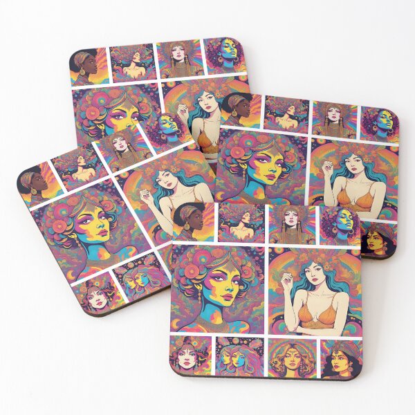 Item preview, ​"Psychedelic Divas: A Kaleidoscope of Color" designed and sold by KANSIREE 4195.