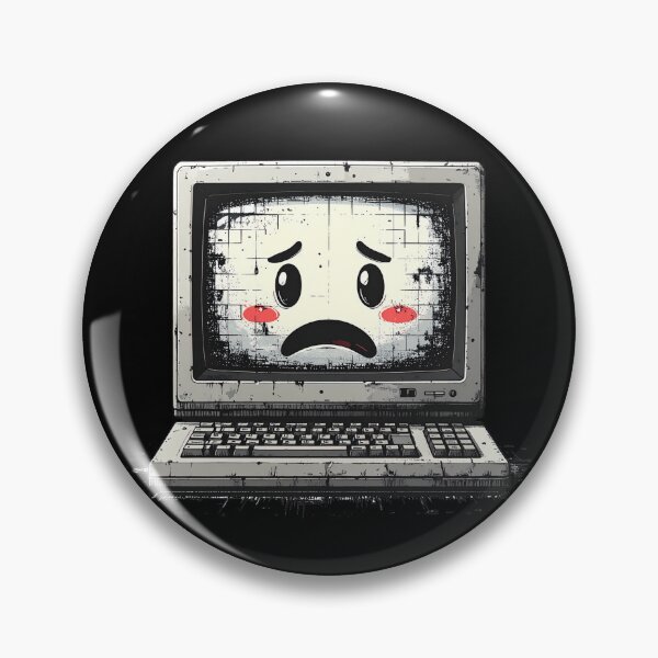 Artikelvorschau, Trauriger Retro-Computermonitor, niedliche Ästhetik, Old-School-Glitch-Tech-Humor entworfen und verkauft von AOG-DESIGNS.
