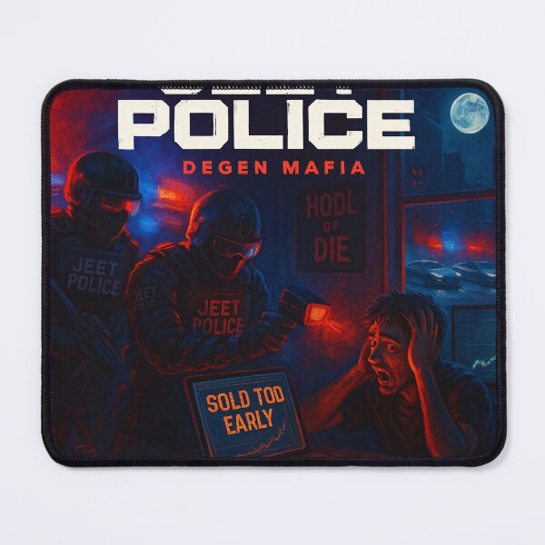 Item preview, JEET POLICE – Degen Mafia Crypto Panic Art designed and sold by Bored Elon.