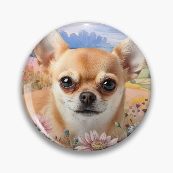 Item preview, Chihuahua Dog in a Field of Wildflowers designed and sold by SalonOfArt.