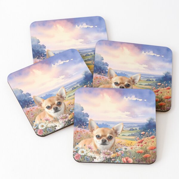 Item preview, Chihuahua Dog in a Field of Wildflowers designed and sold by SalonOfArt.