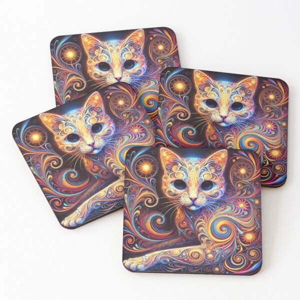 Item preview, Psychedelic Cat of Wonders – Spirals of Sweet Madness designed and sold by FusiTink.