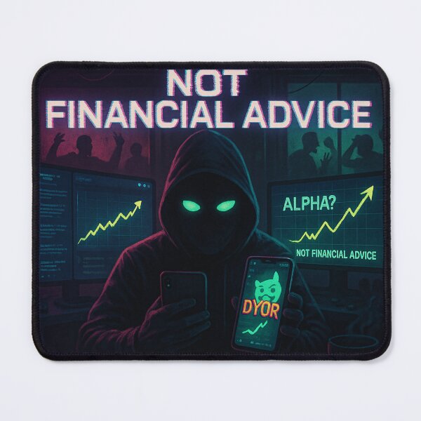 Item preview, Not Financial Advice – Degen Mafia Crypto Alpha Art designed and sold by Bored Elon.
