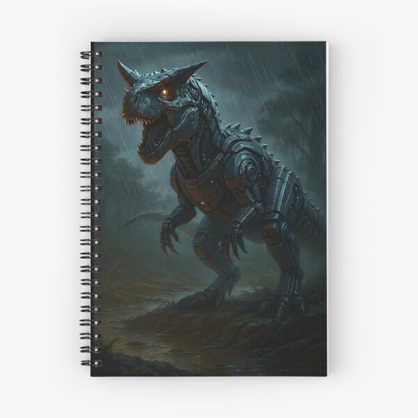 Item preview, Mech Carnotaurus — Cybernetic Dinosaur Hunter in the Rain designed and sold by Pixel-Up.