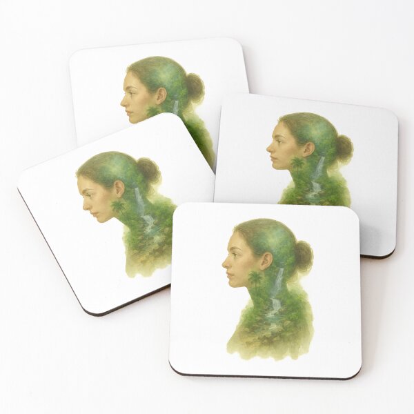 Item preview, Watercolor Female Silhouette of El Yunque designed and sold by Por.Ahi.PR.