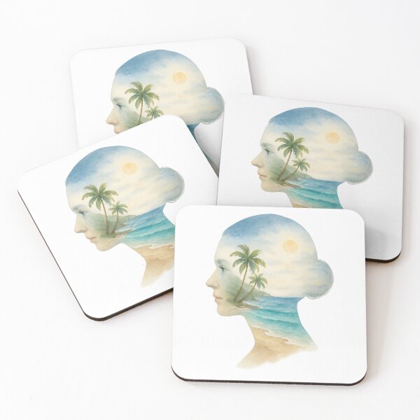 Item preview, Watercolor Culebra Beach Within Her Silhouette designed and sold by Por.Ahi.PR.
