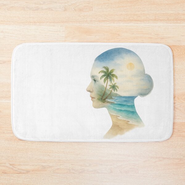 Item preview, Watercolor Culebra Beach Within Her Silhouette designed and sold by Por.Ahi.PR.