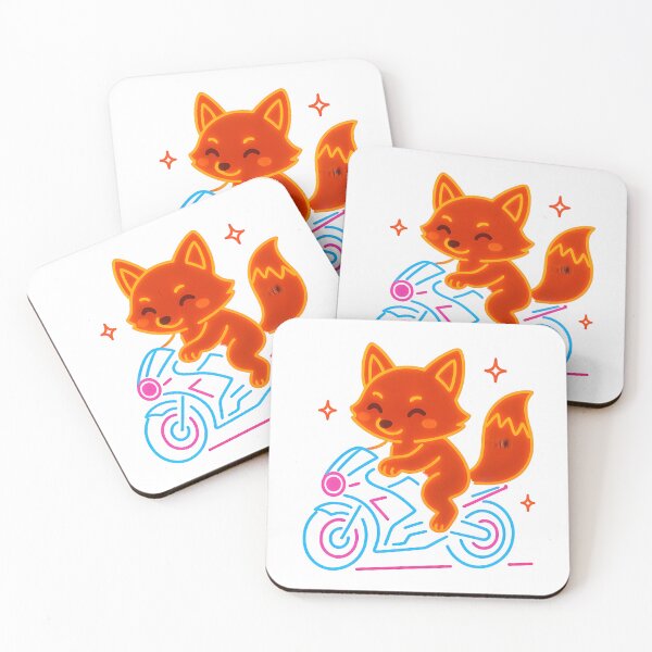 Item preview, Neon Fox on Motorcycle – Cute Glowing Rider designed and sold by UmniTok.