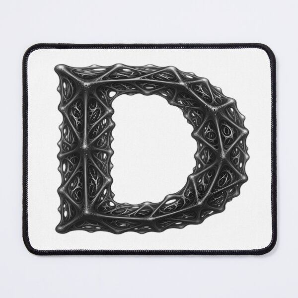 Item preview, Futuristic Biomechanical Letter D – 3D Cyberpunk Alphabet Art designed and sold by Smart Buds.