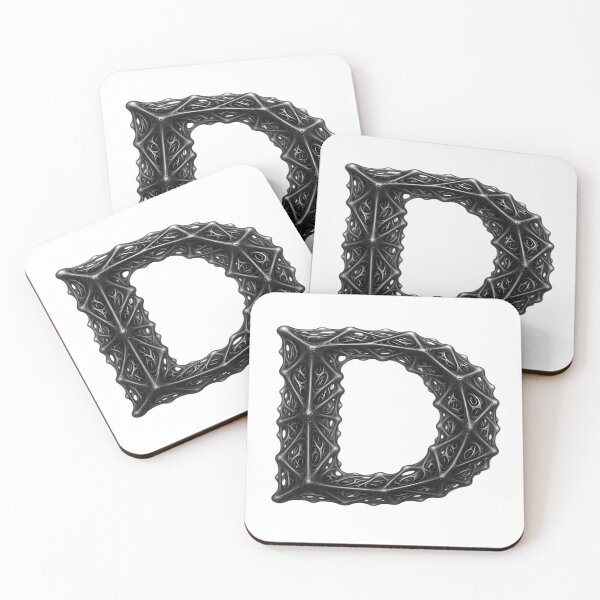 Item preview, Futuristic Biomechanical Letter D – 3D Cyberpunk Alphabet Art designed and sold by Smart Buds.