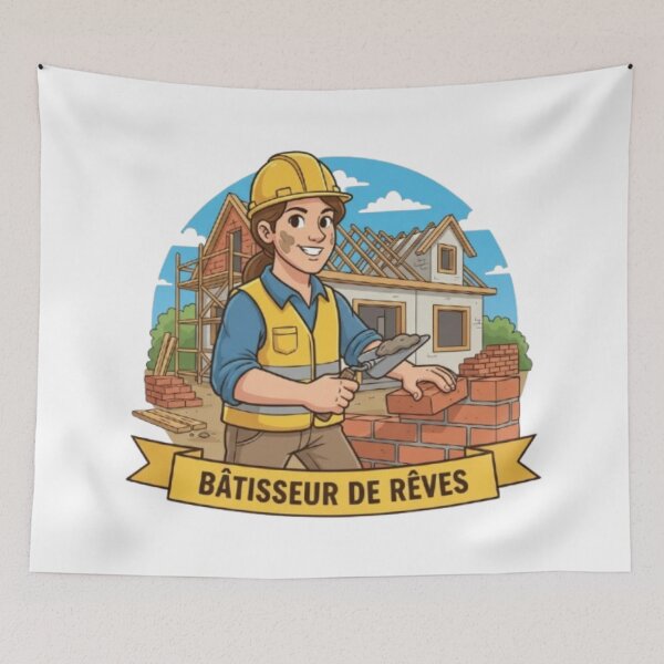 Aperçu de l'œuvre Le Maçon Bâtisseur : Fier Artisan de la Construction créée et vendue par Sappe_online.
