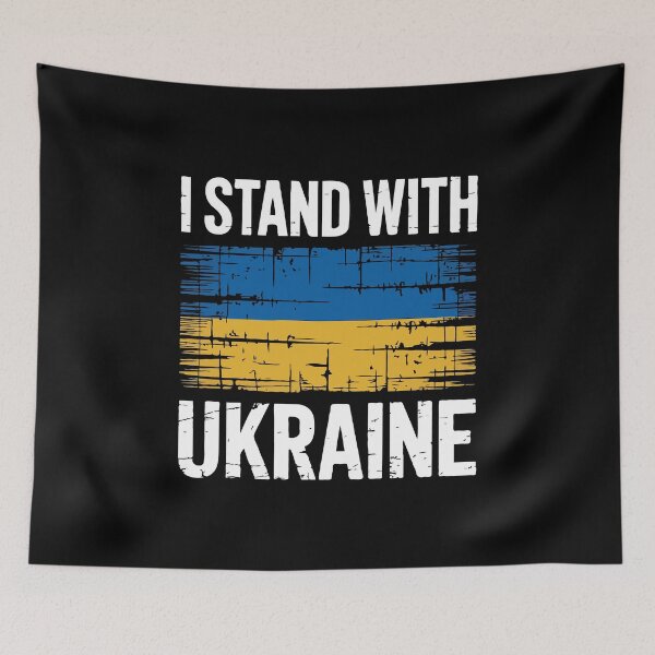 Item preview, I Stand With Ukraine — Distressed Ukrainian Flag Support Design for Peace, Freedom & Solidarity designed and sold by BrainBubbleArt.