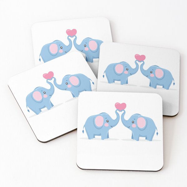 Item preview, Two Elephants with trunks in shape of a heart designed and sold by Art-Horizon.