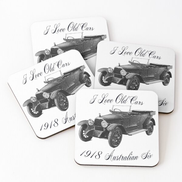 Item preview, 1918 Australian Six Vintage Car Art - Black designed and sold by Michael van der Hoorn.