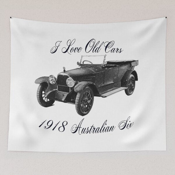 Item preview, 1918 Australian Six Vintage Car Art - Black designed and sold by Michael van der Hoorn.