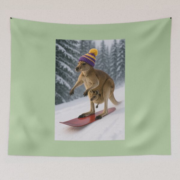 Item preview, Snowboarding Kangaroo and Joey Hit the Slopes designed and sold by Tridentulus.