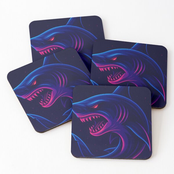 Item preview, Neon Shark Vaporwave Retro Ocean Art designed and sold by GolabMagic.