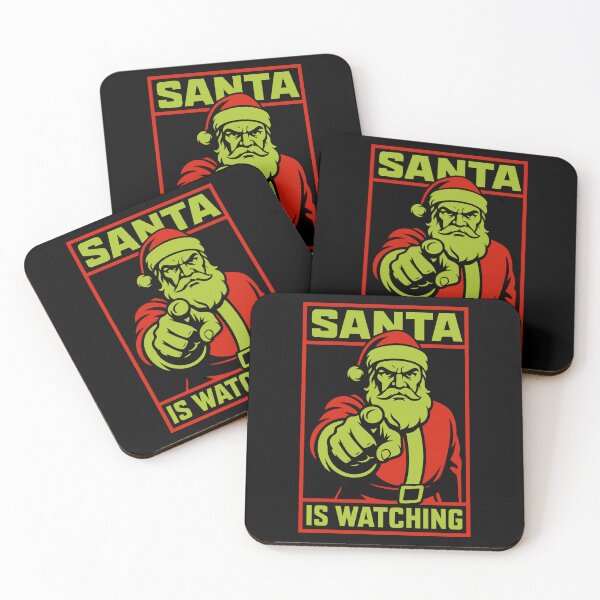 Item preview, Santa Is Watching Bold Propaganda Style Art designed and sold by Victor Shadehorn.